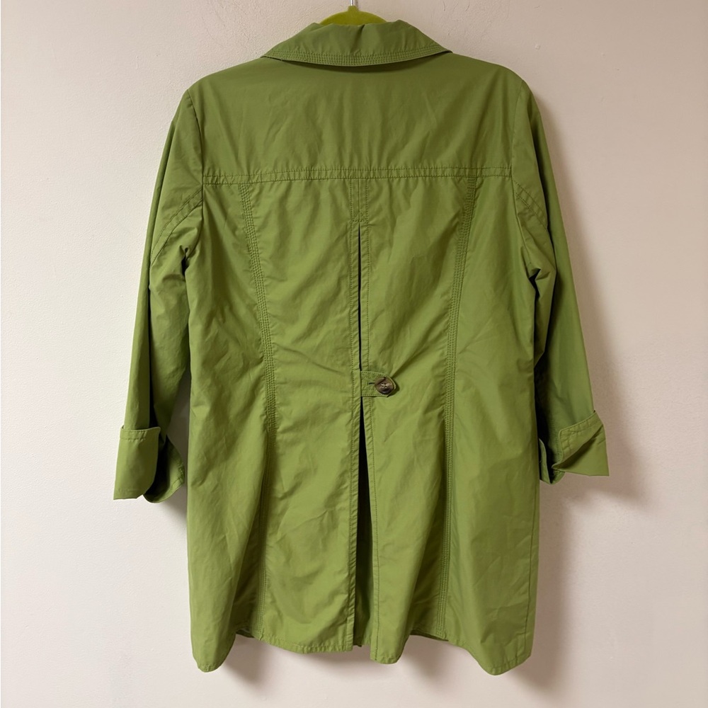 Eddie Bauer Womens Mid Length Rain Trench Coat Green Large - Picture 4 of 13